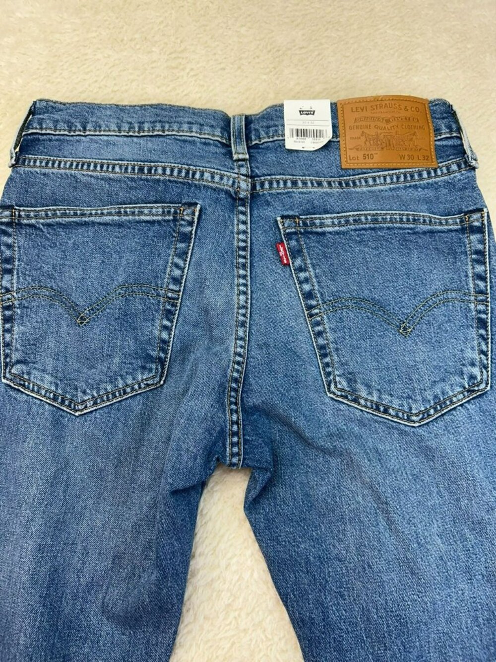 Levis 510 Mens Skinny Jeans Medium Blue W30 L32 Stretch Cotton Levi's NWT - Picture 3 of 6